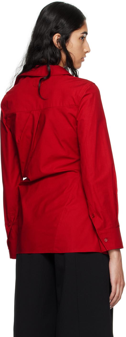 Black jacket red shirt discount