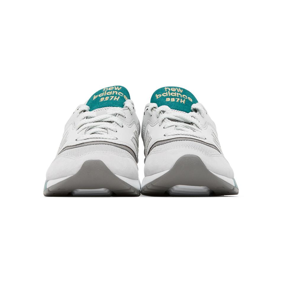 new balance white & green 997h sneakers