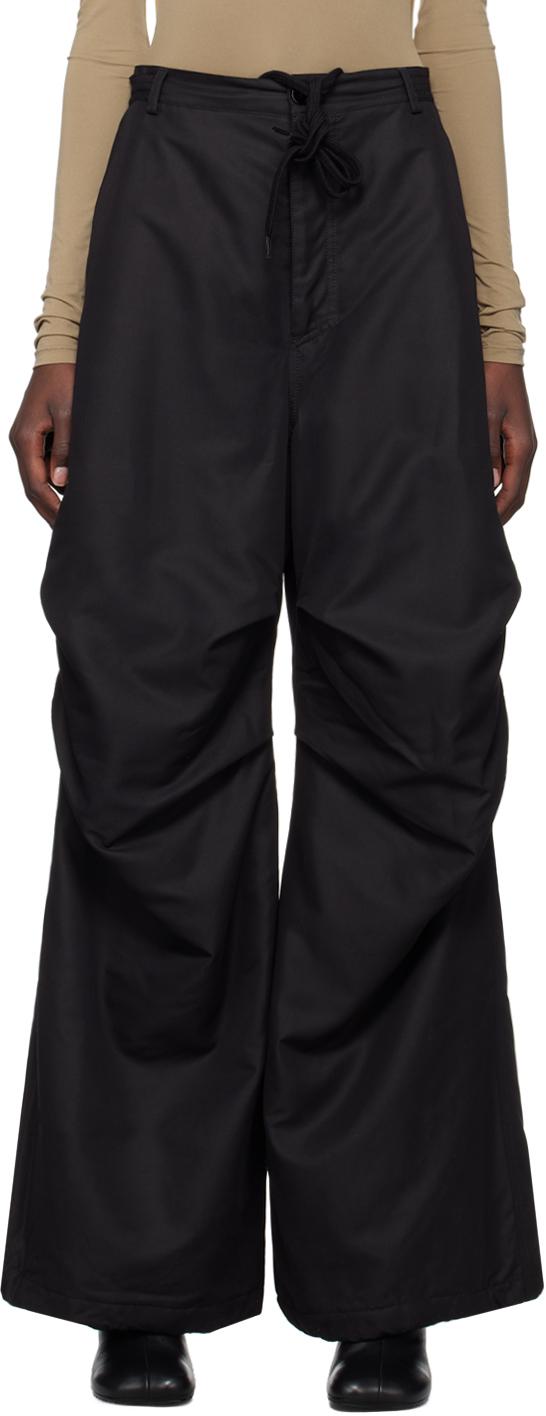 MM6 by Maison Martin Margiela レディース ブラック ワイドパンツ  