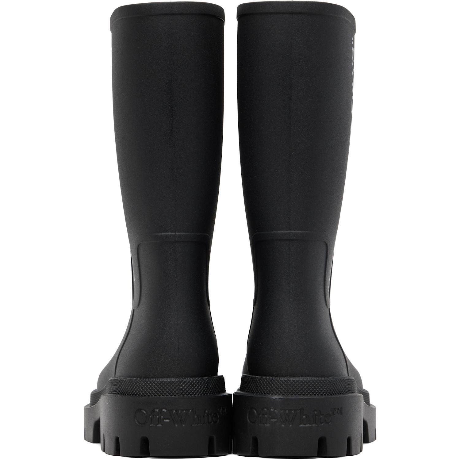Off-White Black Chunky Platform Rain Boots Off-White Sponge rain boots Off-White main image 2
