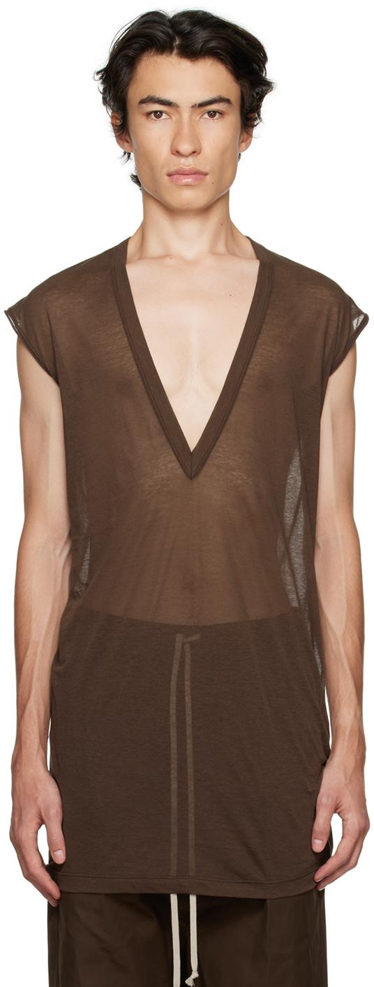 Rick Owens メンズ ブラック ブラウン Dylan トップス Tシャツ