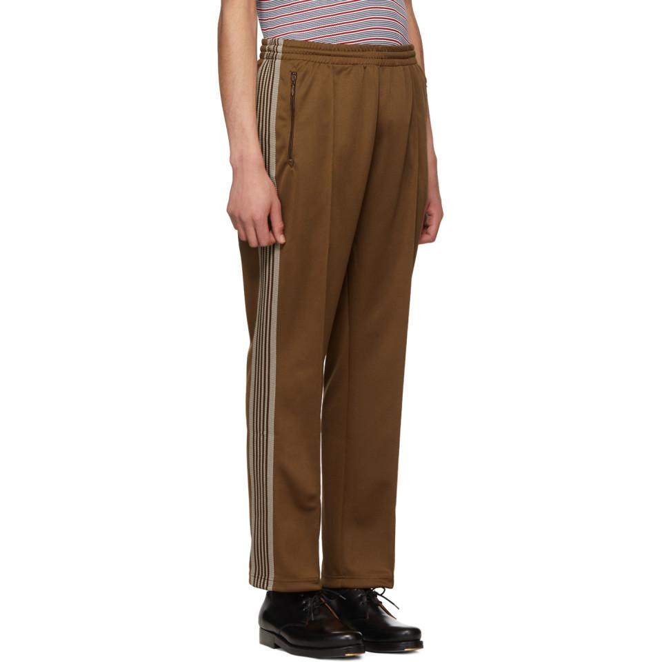 Needles Brown Narrow Track Pants for Men | Lyst