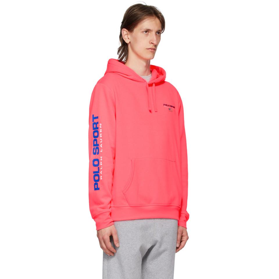 Polo Ralph Lauren Pink Fleece Polo Sport Hoodie for Men | Lyst