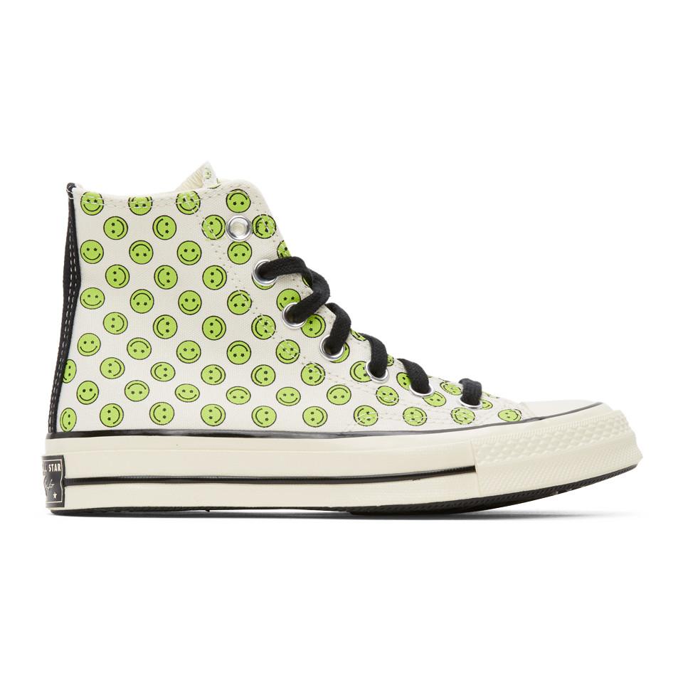 Converse Off-white And Green Happy Camper Chuck 70 High Sneakers | Lyst