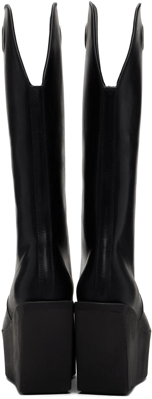 RICK OWENS SLIVER PLATFORM WINGED KOWBOY BOOTS SS25