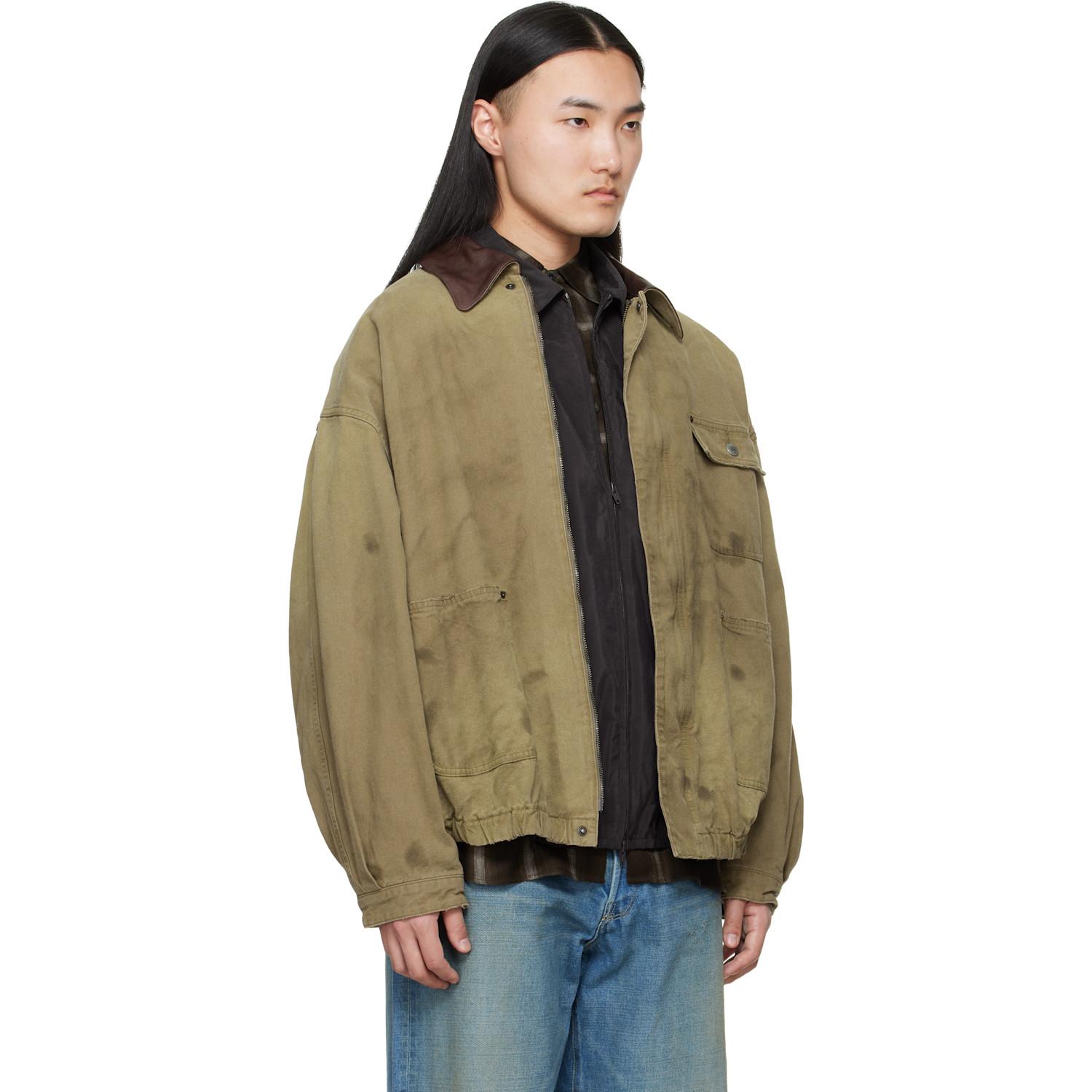 Ssstein Khaki Sulfur Dyed Oxford Vintage Jacket for Men | Lyst UK
