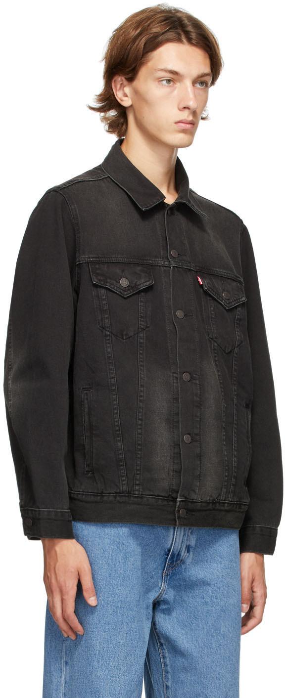 Levi's Black Denim Virgil Trucker Jacket for Men | Lyst