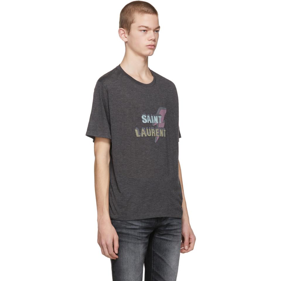 saint laurent lightning bolt tee