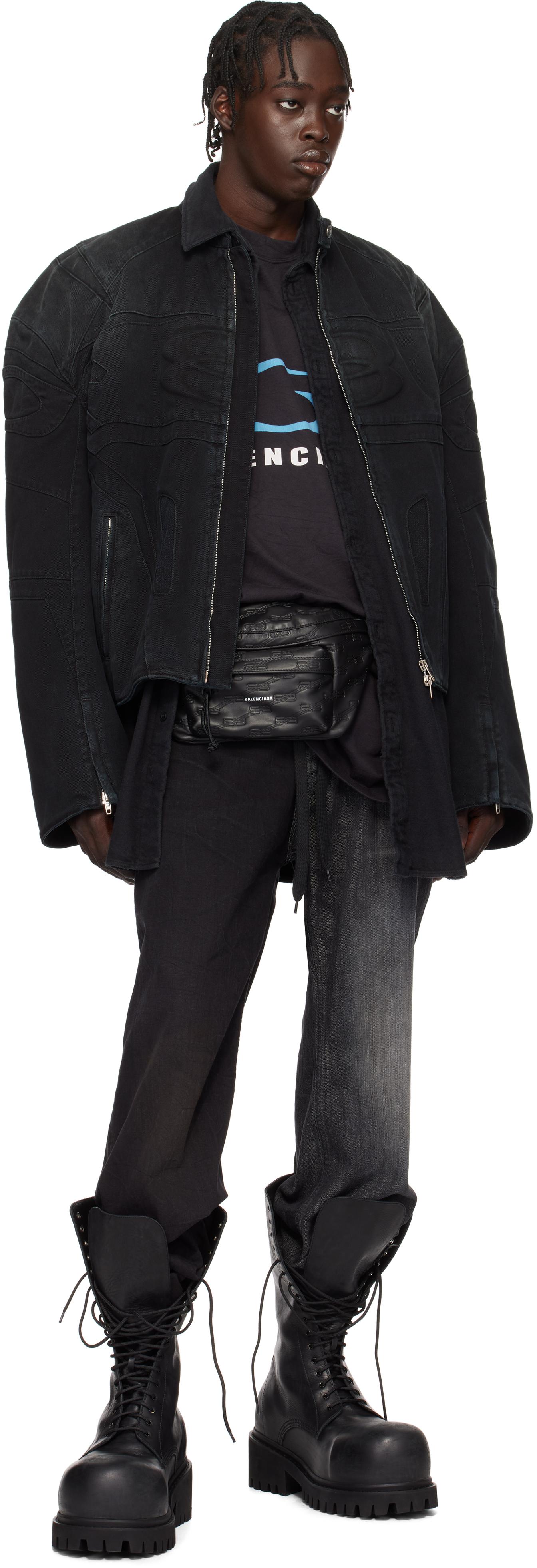 Balenciaga Racer Denim Jacket in Black for Men | Lyst Canada