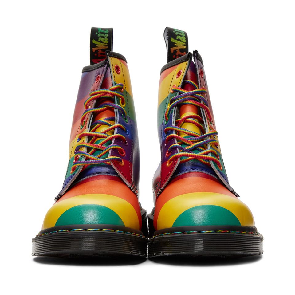 Dr. Martens Leather Multicolor Pride Rainbow 1460 Boots for Men | Lyst
