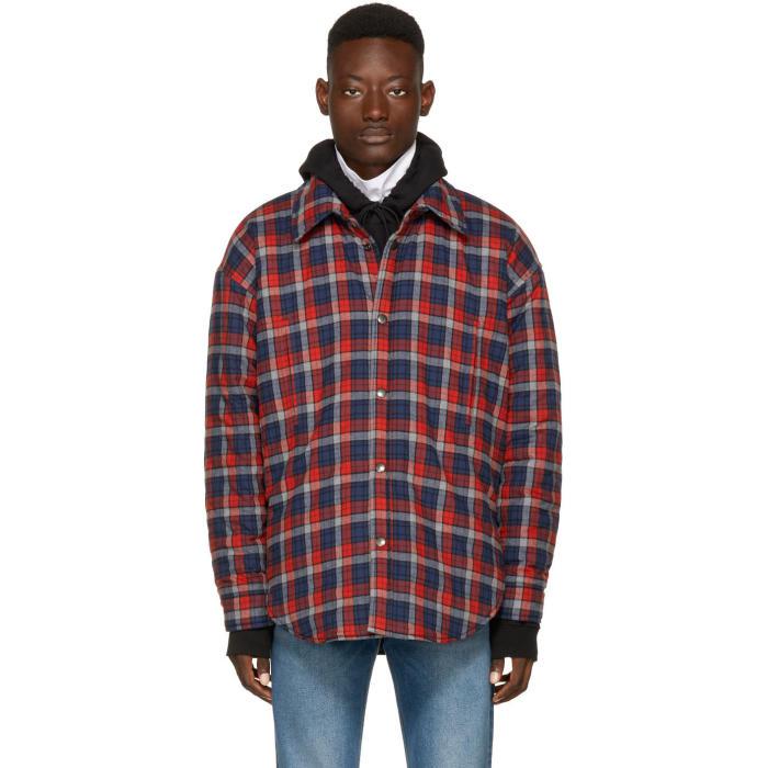 Balenciaga Red Oversized Flannel Shirt for Men - Lyst