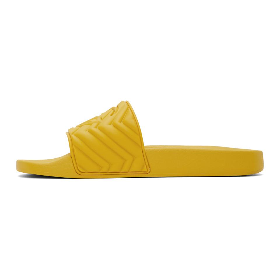 Gucci Matelass Rubber Slide in Yellow for Men Lyst UK