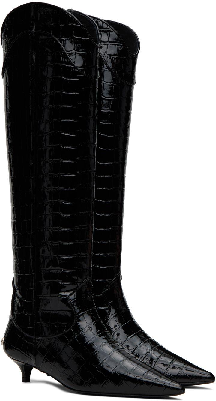 ANINE BING Black Mid Ryder Boots