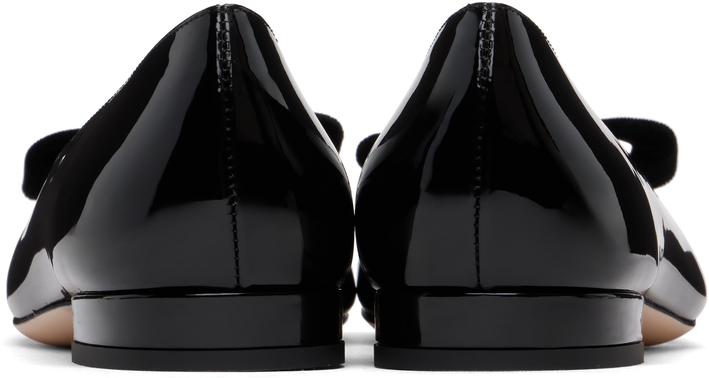 【TOM FORD】Audrey リボンディテール パテントレザーフラット TOM FORD Audrey パテントレザー バレエシューズ リボン付き