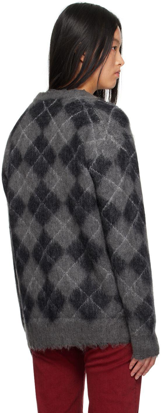 R13 Gray Distressed Cardigan