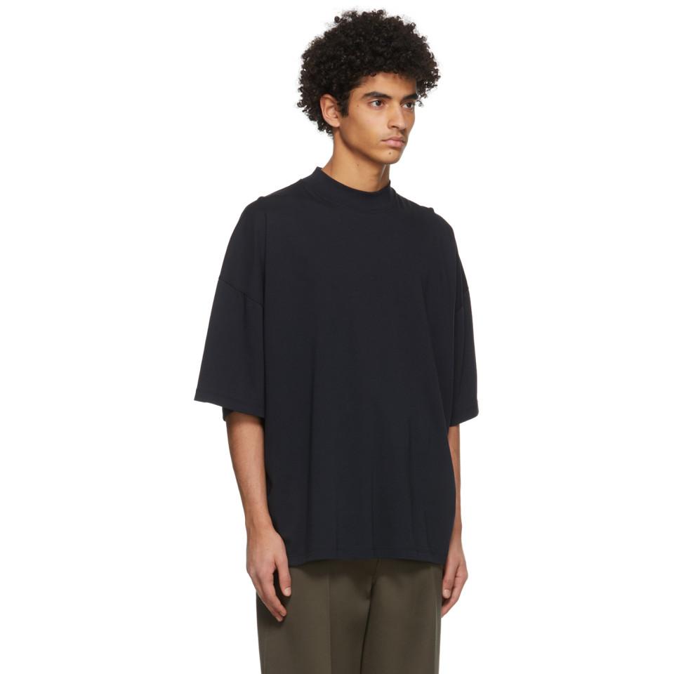 Download Jil Sander Cotton Navy Mock Neck T-shirt in Blue for Men ...