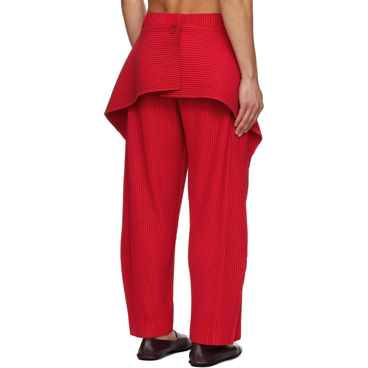 Homme Plissé Issey Miyake Cover And Fold Trousers in Red for Men 