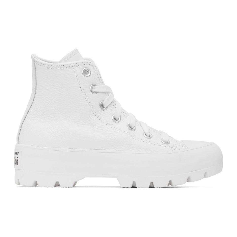 converse lugged high top white outfit