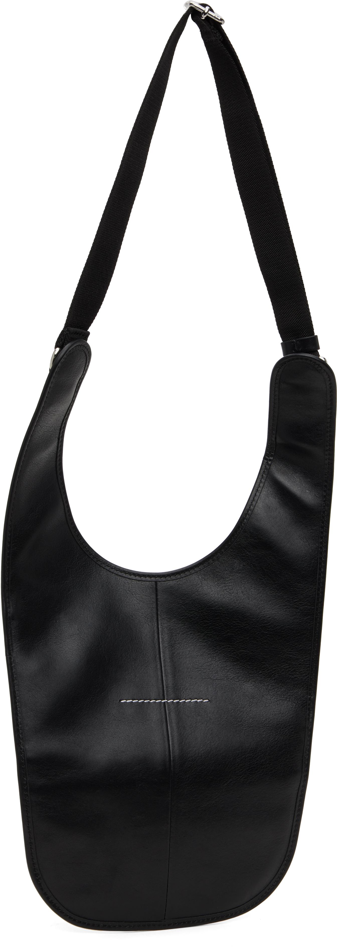 MM6 by Maison Martin Margiela Flat Saddle Mini Bag in Black