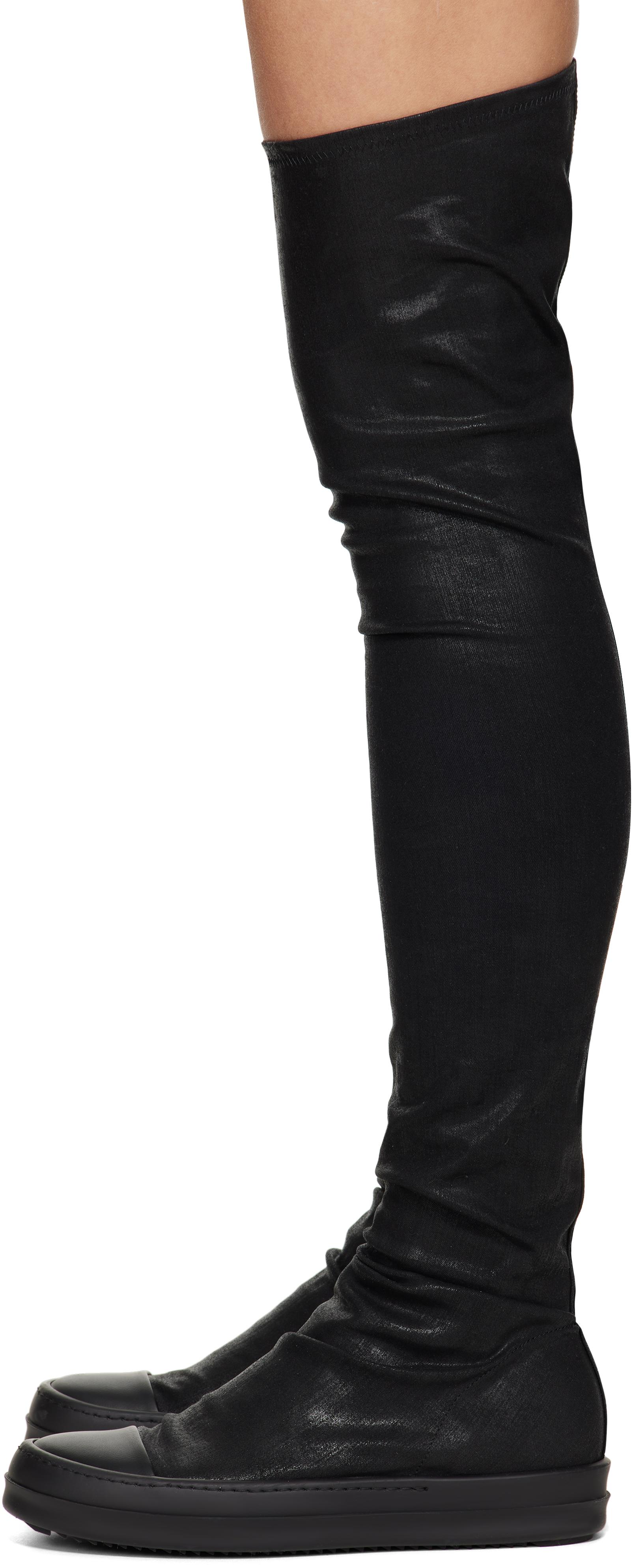 Rick Owens Hollywood High Sock Sneaks Tall Boots in Black | Lyst