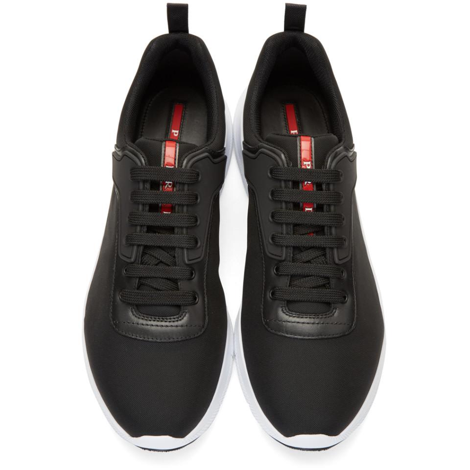 Prada Synthetic Black Nylon Tech Sneakers for Men - Lyst