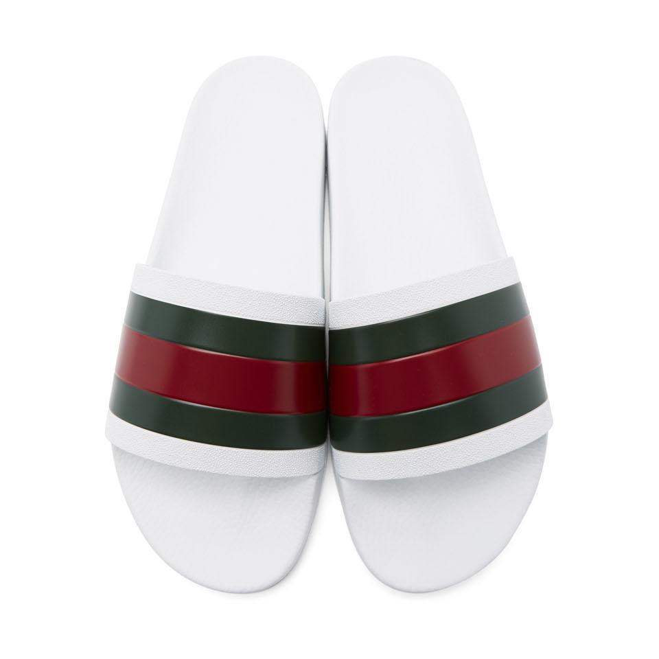 Gucci Rubber White Pursuit Pool Slides for Men - Save 12% - Lyst