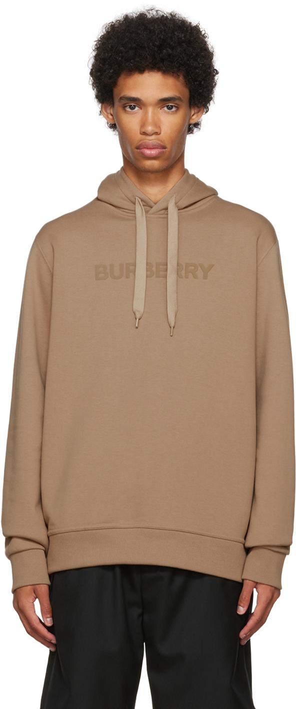 Burberry Tan Cotton Hoodie in Natural for Men | Lyst