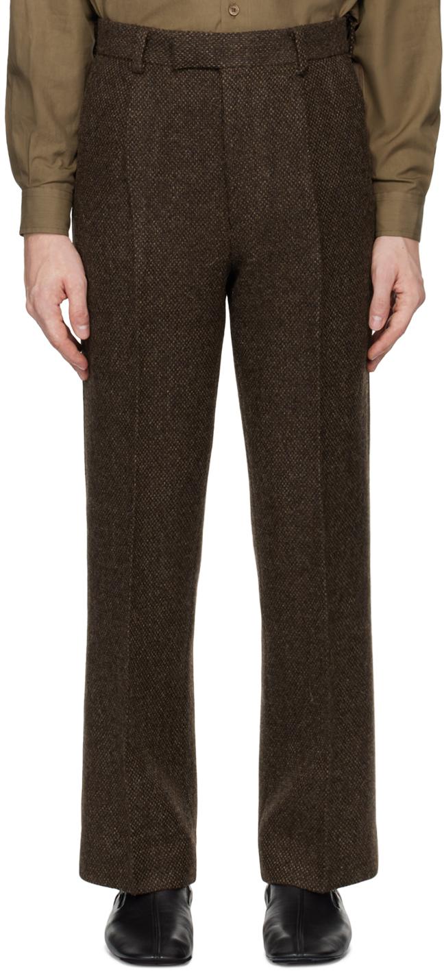 AURALEE Lama Shetland Wool Tweed Slacks