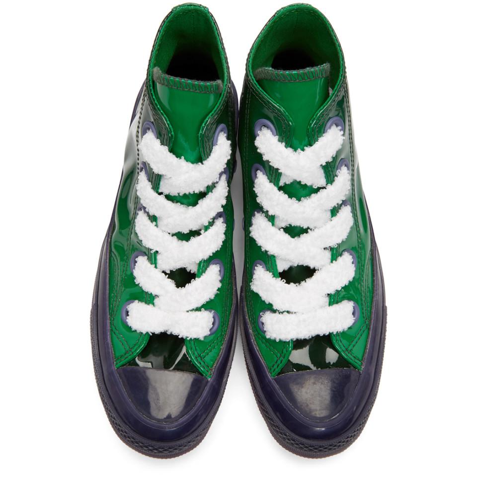 JW Anderson Leather Green Converse Edition Patent Sneakers