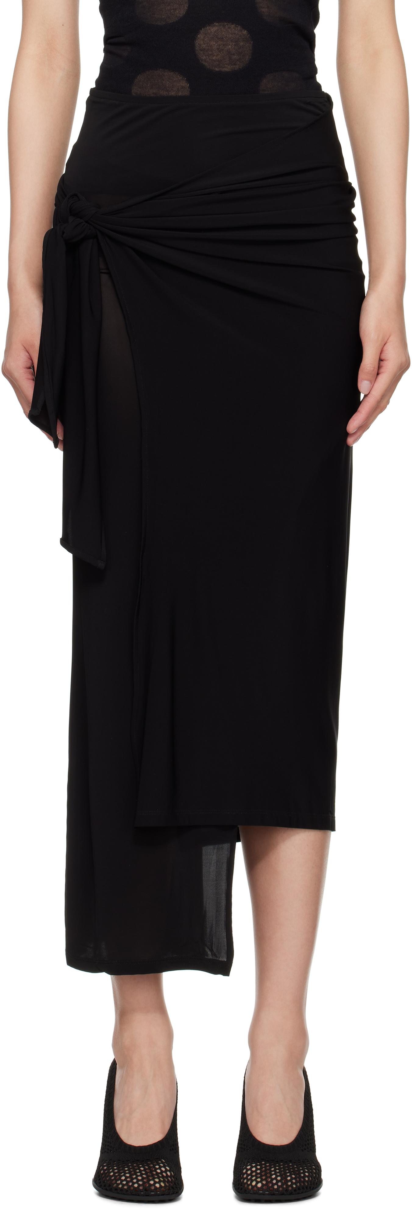 【関税込み】Paloma Wool ブラック Cliff ミニスカート CLIFF-Black low waist mini skirt with bottom voile stitching