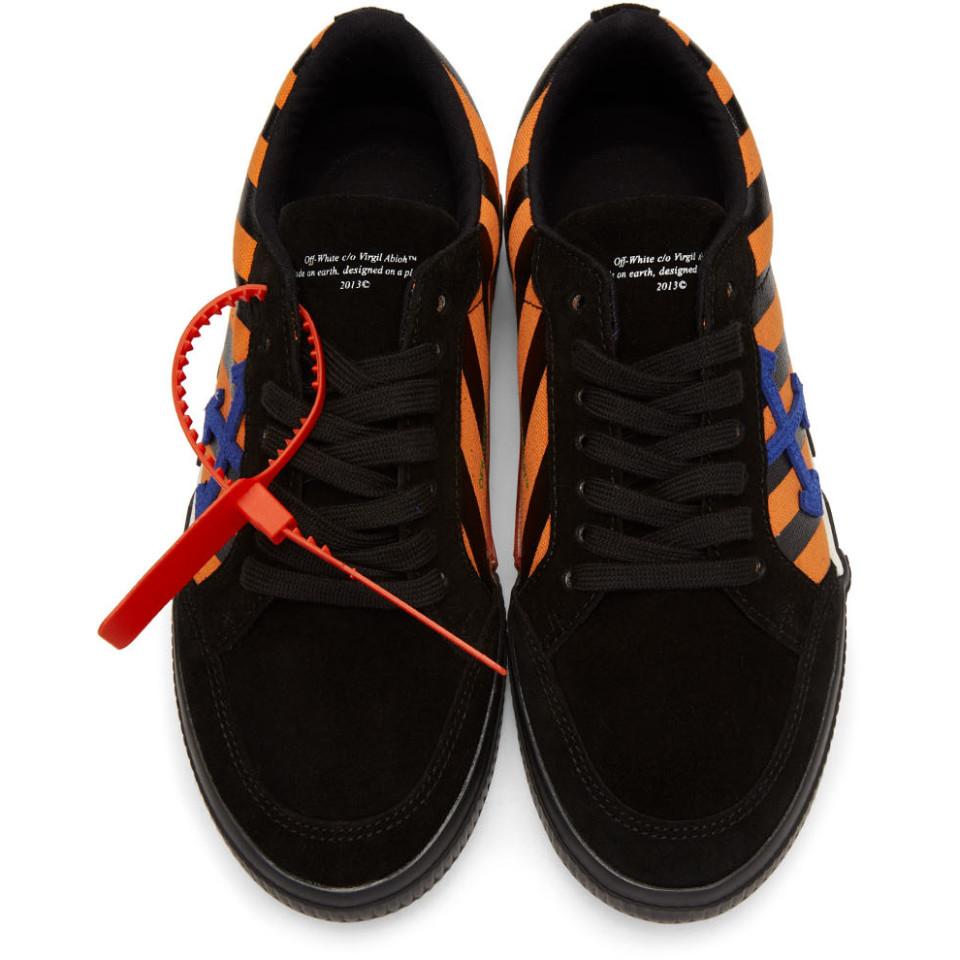 Off-White c/o Virgil Abloh Black And Orange Diag Low Vulcanized Sneakers  for Men