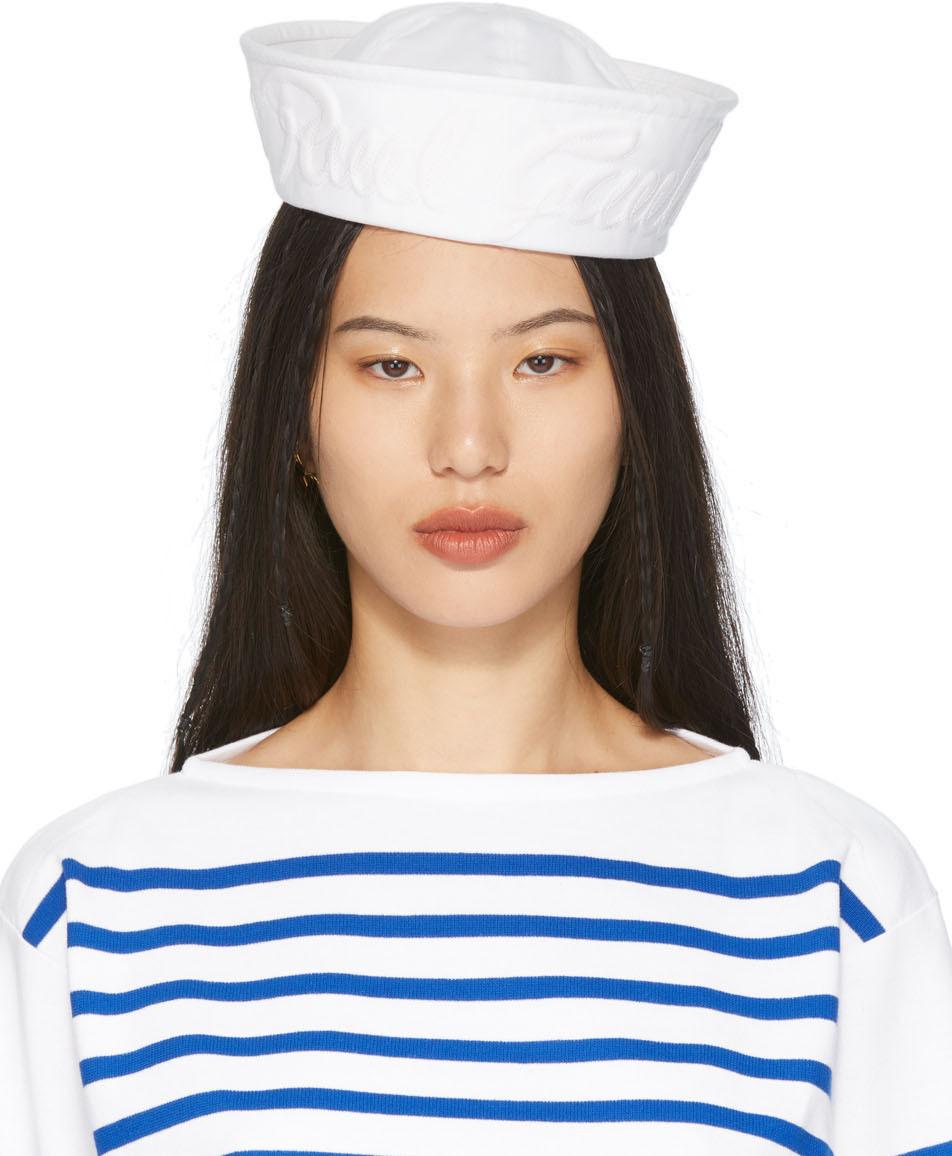 Jean Paul Gaultier Cotton Sailor Cap in White | Lyst