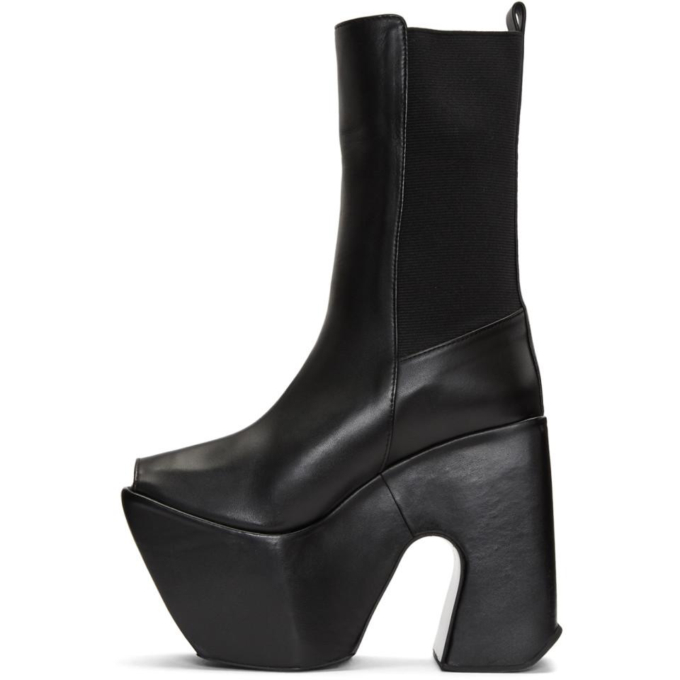 Marques'Almeida Black Open Toe Platform Boots | Lyst