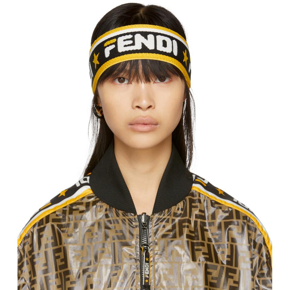 Fendi Black And White Mania Headband | Lyst