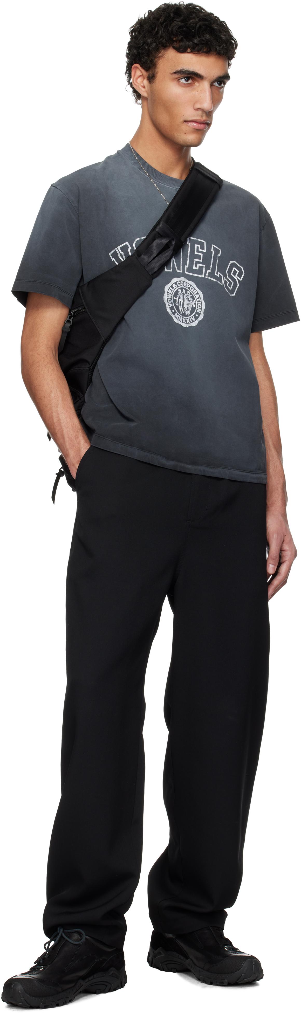 vowels Faded Collegiate T-shirt in Black for Men | Lyst UK