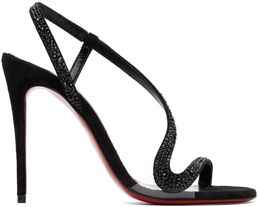 Christian Louboutin レディース ブラック Rosalie Strass 100 ヒール 