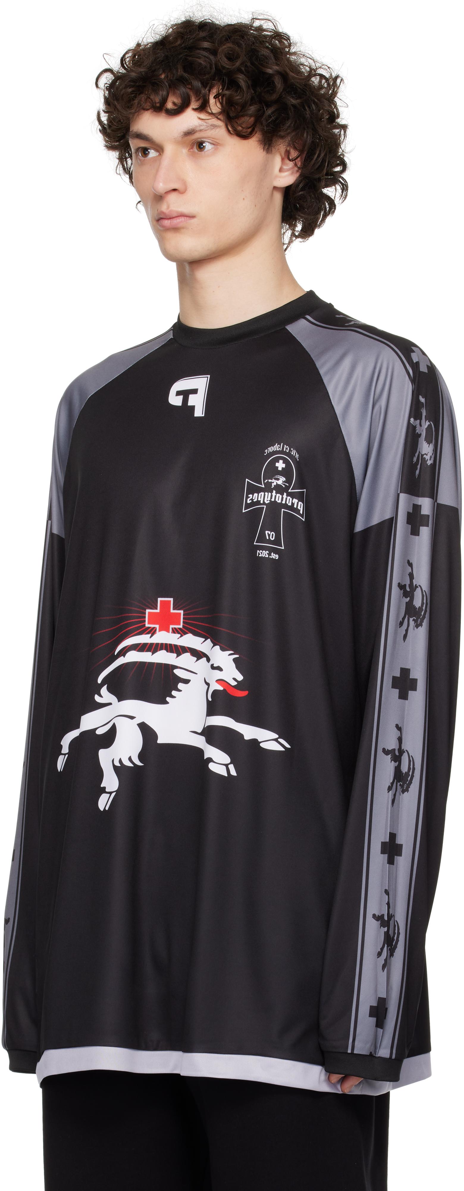 PROTOTYPES Insideout Football Long Sleeve T-Shirt in Blue for Men