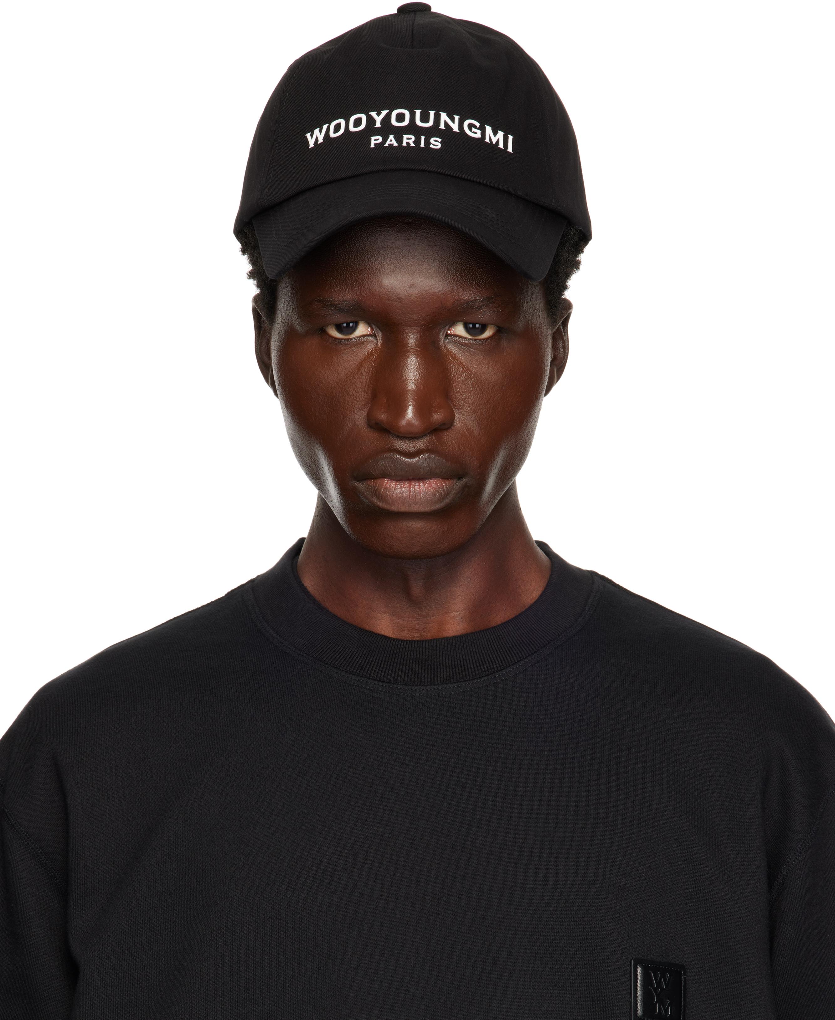 【WOOYOUNGMI】WYM Patch Logo Ball Cap/全国送料無料 ☆【WOOYOUNGMI】☆White Embroidered Logo Ball Ca.p Black