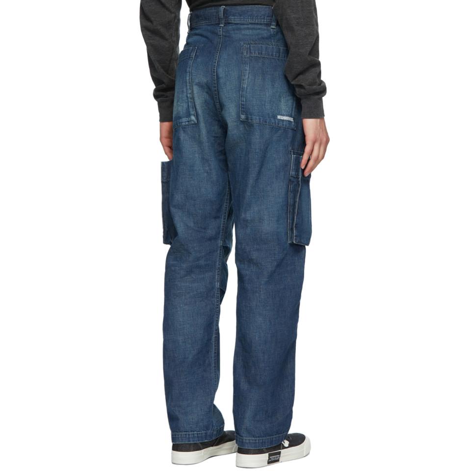 Neighborhood Denim Indigo Washed C-pt Cargo Jeans in Blue for Men - Lyst