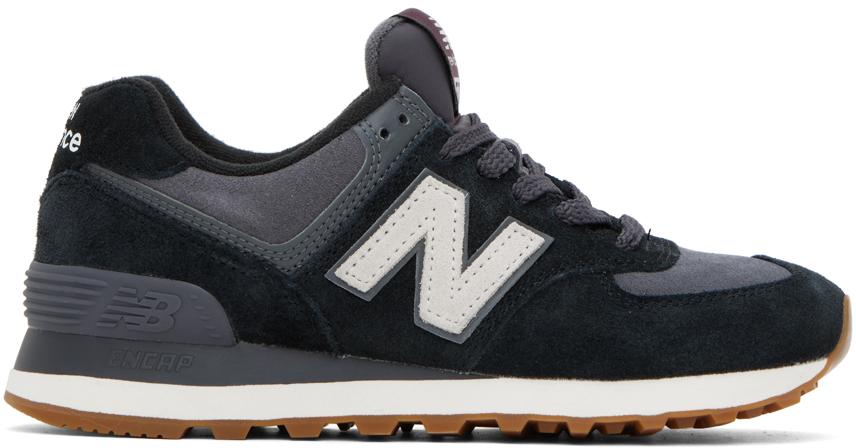 New Balance Black Gray 574 Sneakers Lyst Australia