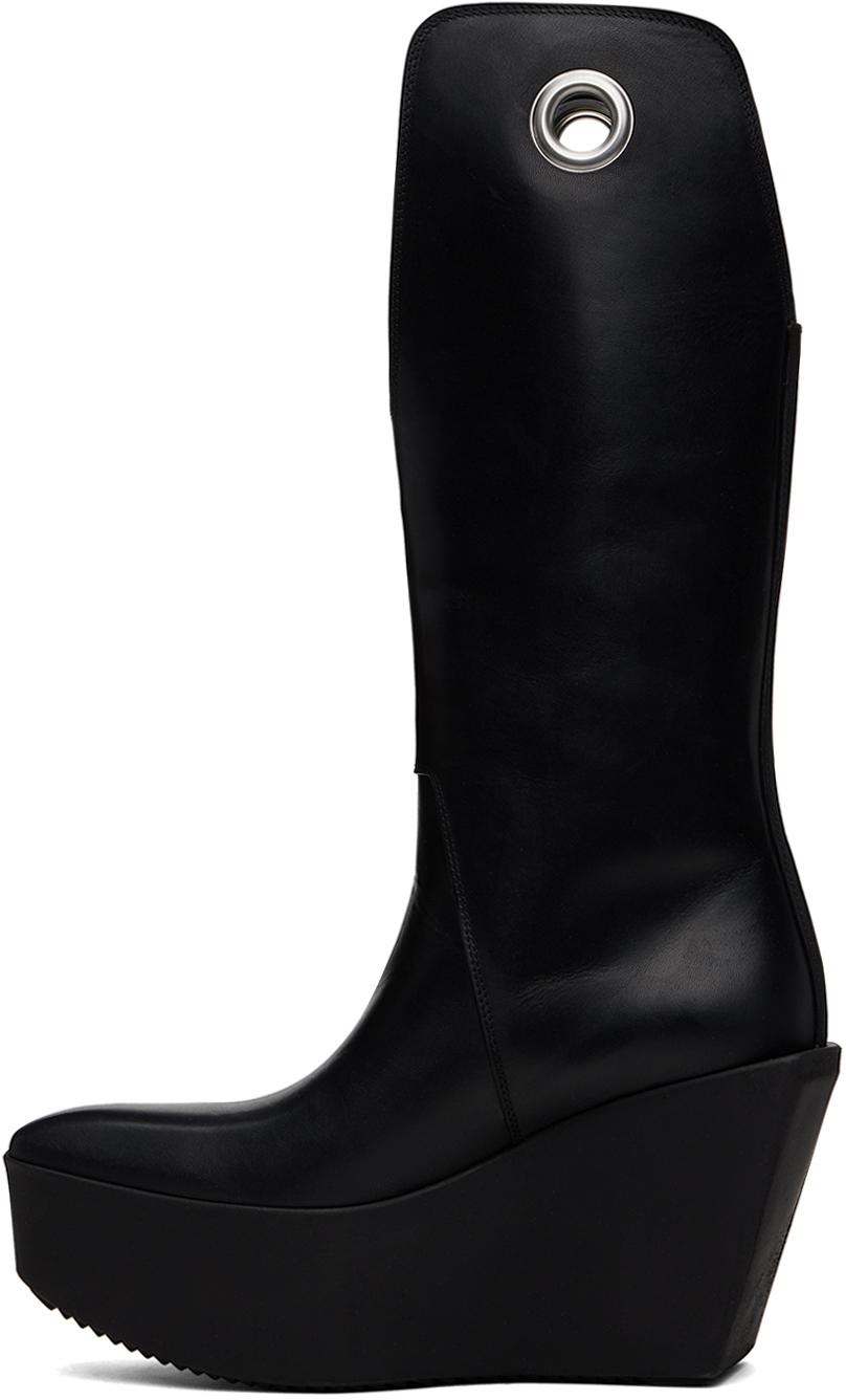 Rick Owens Black Sliver Platform Kowboy Boots for Men | Lyst