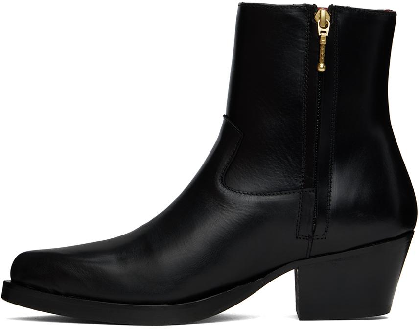 【関税込み】ERNEST W. BAKER ブラック プラットフォーム ブーツ WESTERN BOOTS - BLACK — ERNEST W. BAKER