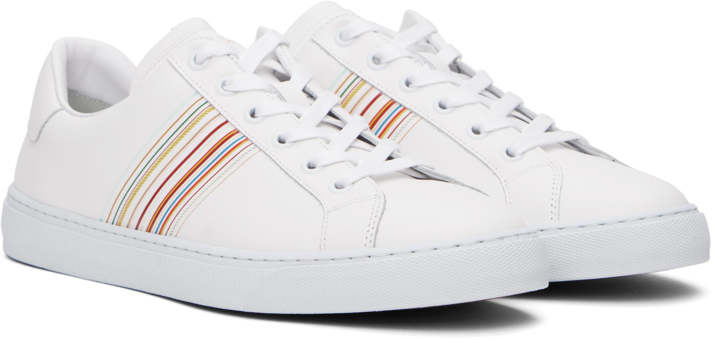 【関税込み】Paul Smith ホワイト Hansen レザースニーカー Men's White Leather 'Hansen' Sneakers