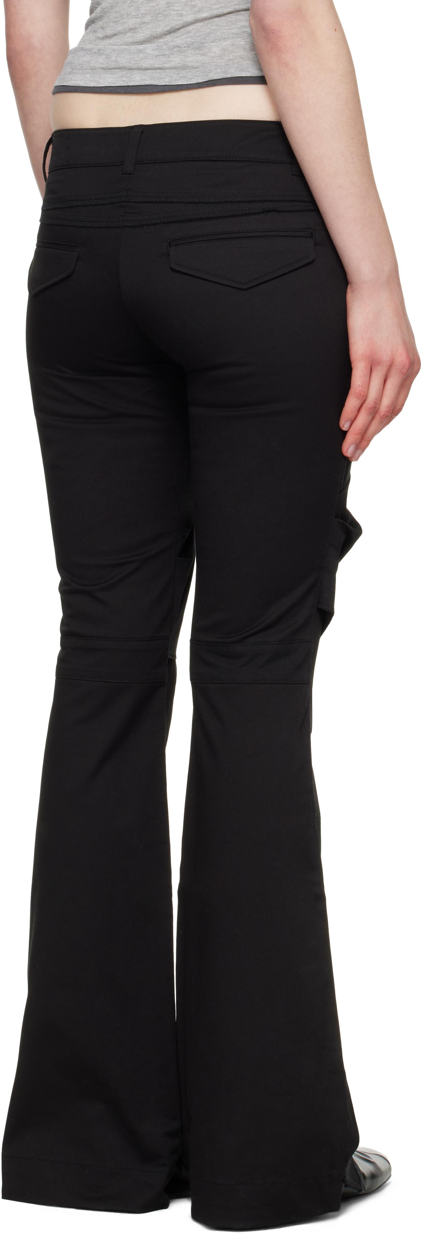 ★OPEN YY★ GATHERED BOOTCUT PANTS Khaki Gathered Bootcut Trousers by OPEN YY on Sale