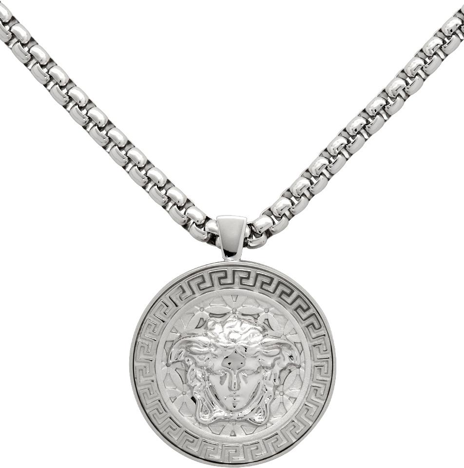 Versace medusa on sale pendant necklace mens