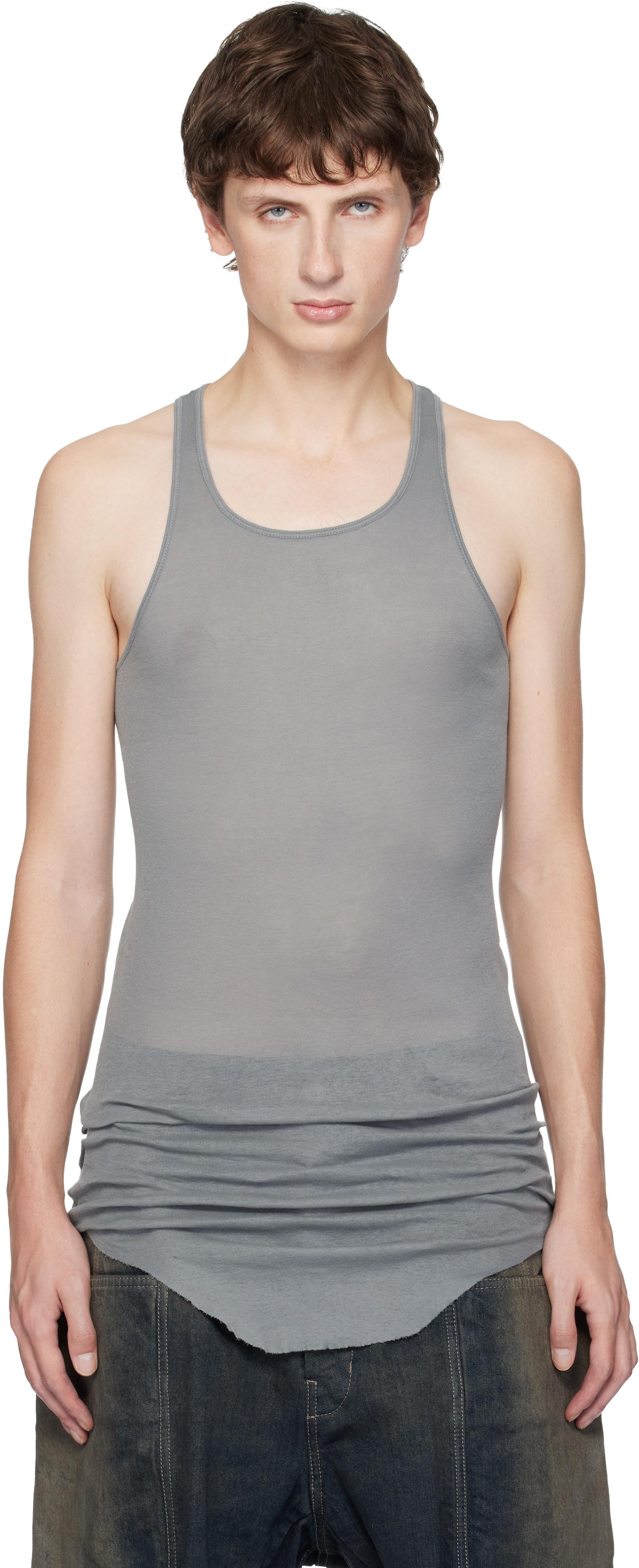 Rick Owens Concordians Basic Rib Tank Top in Black for Men | Lyst