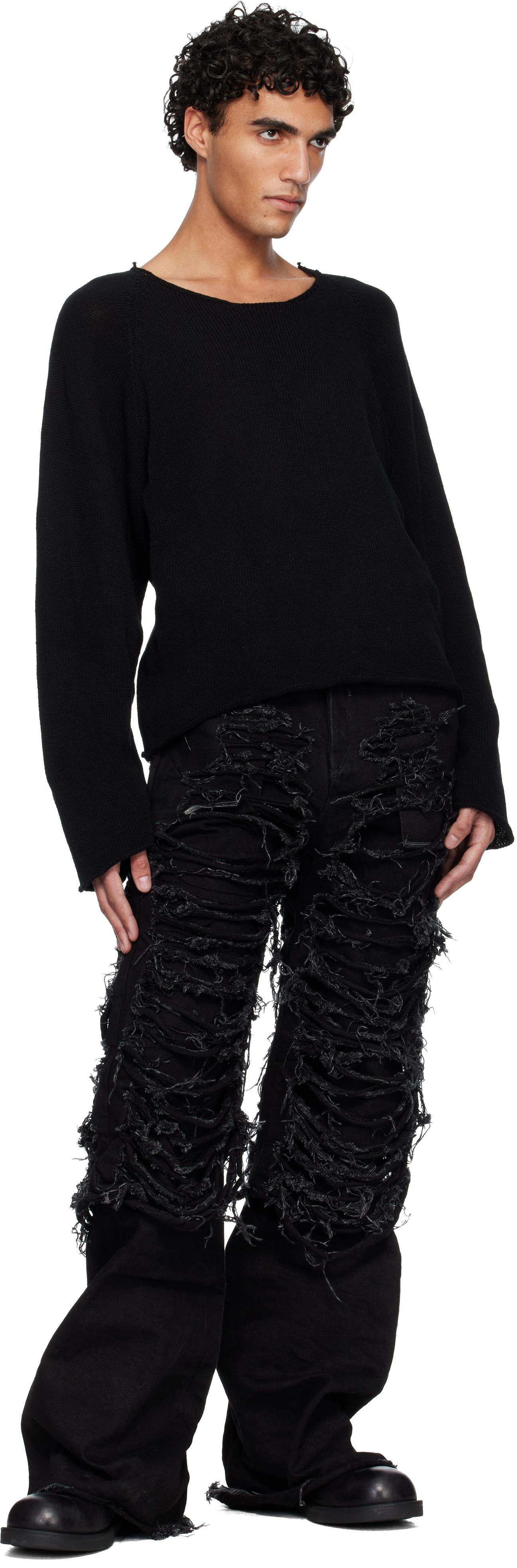 SWAMPGOD Destroyed Fisolo Jeans in Black for Men | Lyst