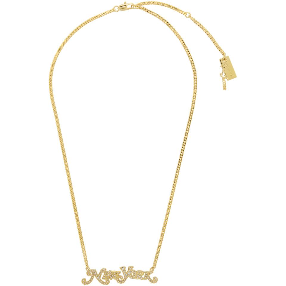 Marc Jacobs Gold New York Magazine Edition Nameplate Necklace In Metallic Lyst