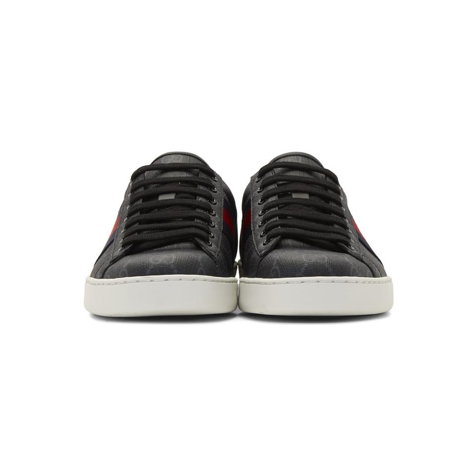 Gucci New Ace GG Tiger Canvas Trainers in Black for Men - Save 72% - Lyst