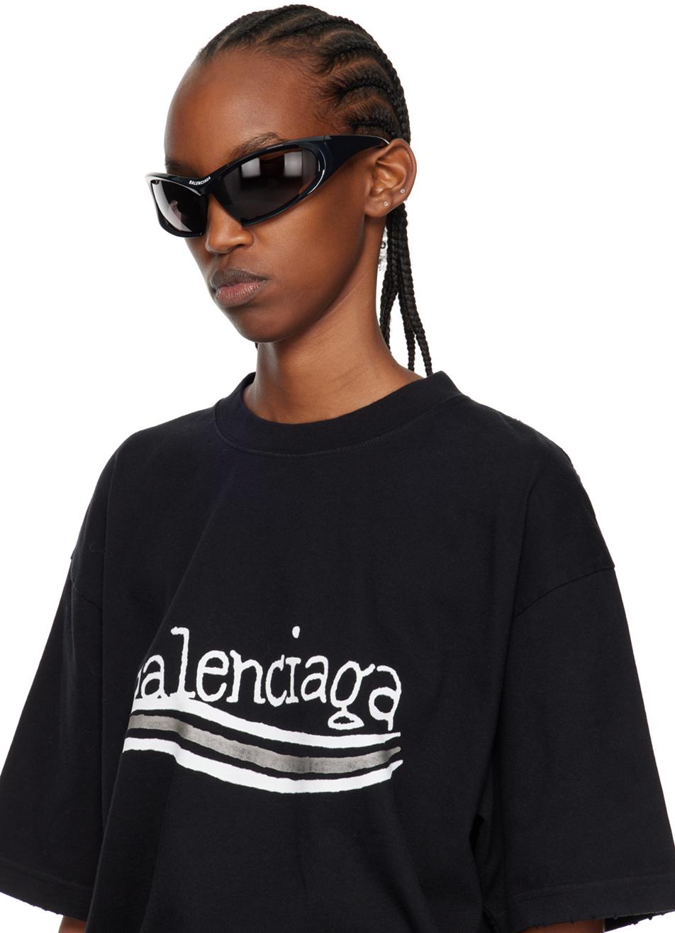 Balenciaga Dynamo Rectangle Sunglasses in Black | Lyst UK